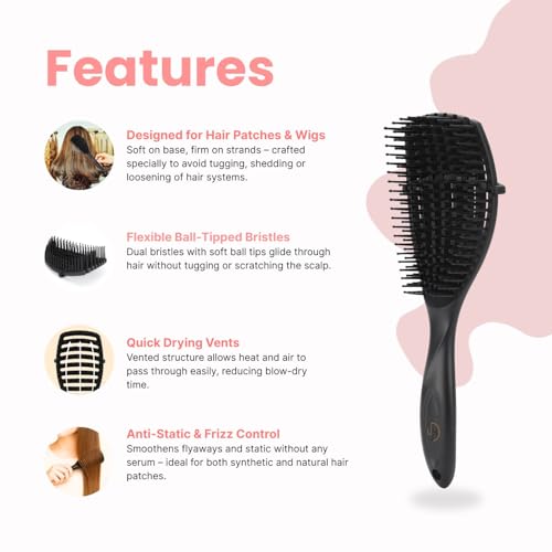 Image of Ultra Hold Detangler Hair Brush - Curly & Straight Hair Brush for Women & Men Accessories Use in Salon, Home & Personal Use - Pain Free, Ergonomic Handle - Lightweight Detangle Brush For Kids & Adults