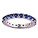Psiroy 925 Sterling Silver Plated Created Blue Sapphire Filled Eternity Stacking Ring Band Size 7