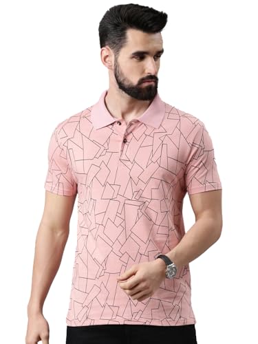 Image of KRYPTIC Men's Ultra-Soft Cotton Rich Casual Printed Half Sleeve Regular Fit Classic Polo T-Shirt - Soft, Cool & Stylish Everyday Wear