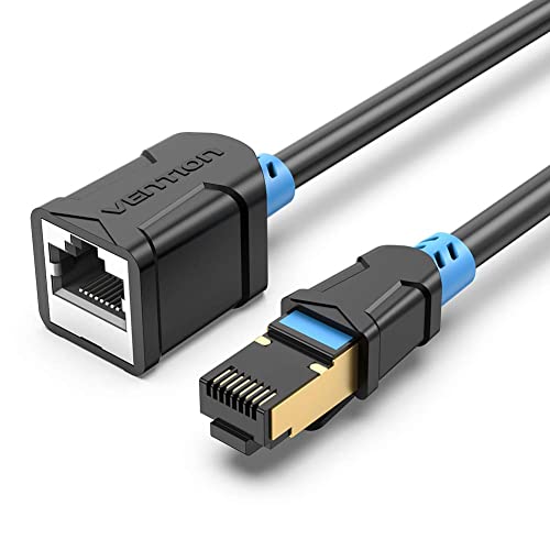 VENTION Cat6 Ethernet Extension Cable 1m Ethernet Extender 1000Mbps Male to Female Patch Cord Connector Gigabit Lan Network STP Network Cable for PC Switch Router Support Cat6 / Cat5e / Cat5