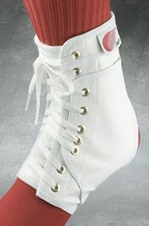 Pair of Swede-O Ankle Lok Lace-Up Ankle Brace, with set of side stabilizer inserts, White, X-Small