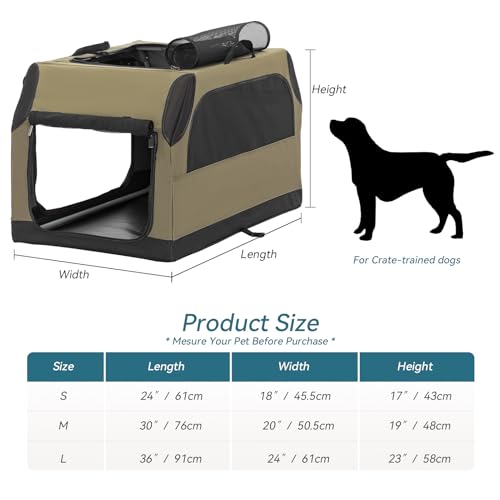 Petsfit Soft Dog Crate for Medium Dogs up to 20kg – Foldable Travel Pet Carrier with Breathable Mesh, Easy Assembly, Car-Friendly, Portable Indoor Outdoor Puppy Crate for Car Boot, Vet Visits & Home - Image 4