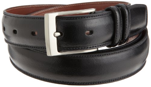 Ceinture Perry Ellis en cuir mamelonné noir grande taille 50 pour homme