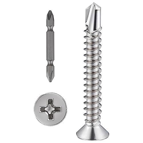 Wensilon #8×1-1/4' 410 Stainless Flat Head Screws (250 pcs)