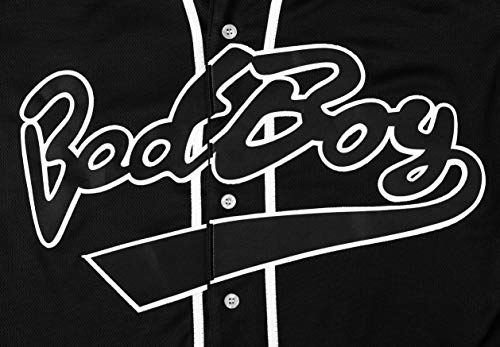 90S Clothes For Women And Men,Badboy Baseball Jersey Shirt For Theme Party,Hiphop Clothing For Party Black, Large #TOP2