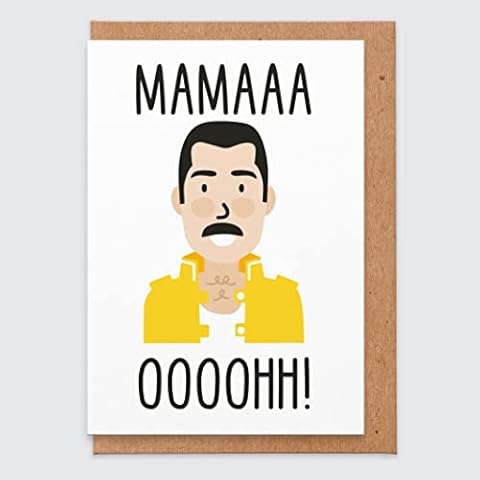 Funny Mothers Day Card - Mama Ooooh Freddie Mercury - Queen - Mama Mothers Day Card - Card for Music Lovers - Mothers Day Gift - Mummy - for her - Rock Music Card - Cute - Best Mum - I Love You Cover