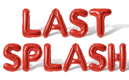 Image of Letter Balloons - LAST SPLASH 16 inch Inch Alphabet Letters Foil Mylar Balloon Bachelorette or Bachelor Party Banner (Red)