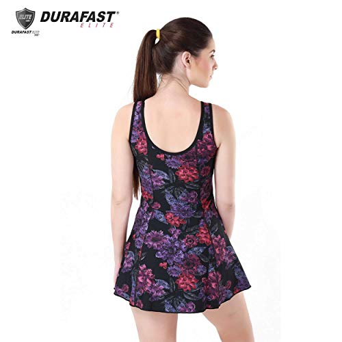 Image of TYR Durafast Elite in Primrose Frocksuit Womens Swimsuit, Medium /34 (Black /Purple)