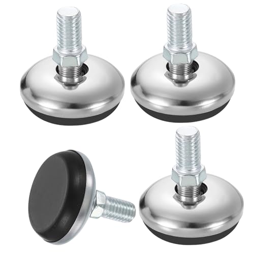 Image of sourcing map 4Pcs M8 Thread Furniture Feet Levelers, 32x20mm Adjustable Leveling Table Feet, Screw on Furniture Glide Leveling for Chair Stool Legs, Black