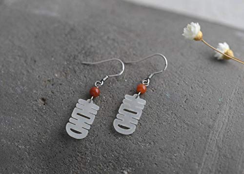 Boucles d'oreilles néphrite anti-allergie style rétro ethnique