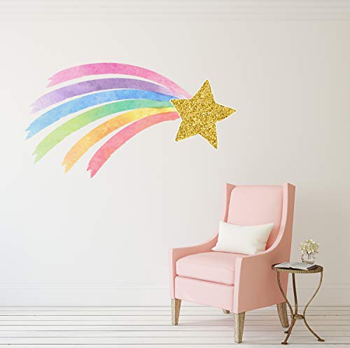 Vinilo Decorativo Unicornio Acuarela Arcoíris 32x18 in miniatura 3
