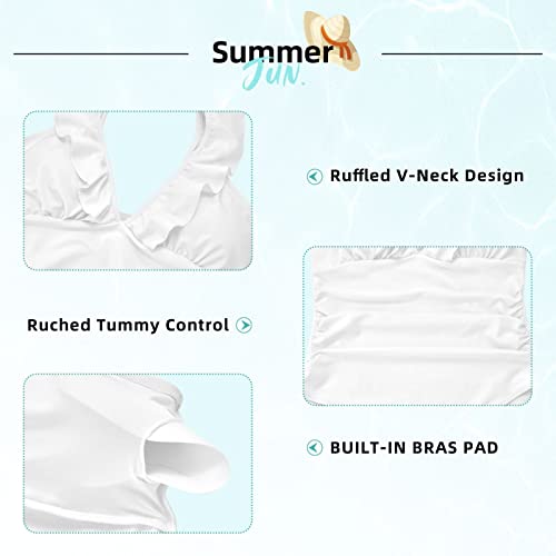 Pineapple Women's Ruffle Straps One-Piece Swimsuit Halter High Waist With Bottom X-Large #TOP5