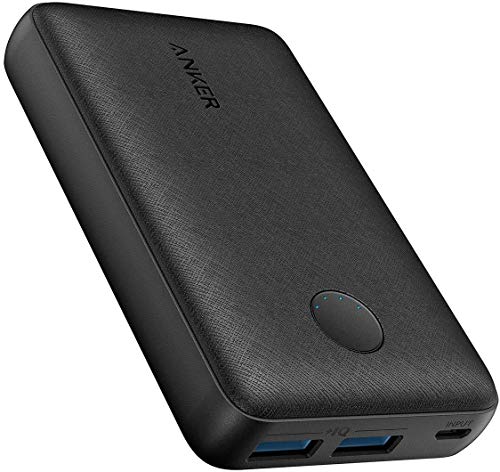 Anker Powercore 10000 - Powerbank (18 W, 10000 mAh, Ultrafino, 2 entradas USB, tecnología PowerIQ, para Smartphone, Tableta, MP3/MP4, GPS, Color Negro Cover