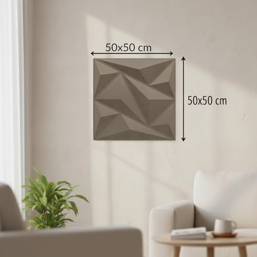 Image of Kayra Decor 3D PVC Wall Panel Alps Design, Mega Graige Color 19.7 inch x 19.7 inch (Pack of 18) - Covers 48.51 Sq. Ft.