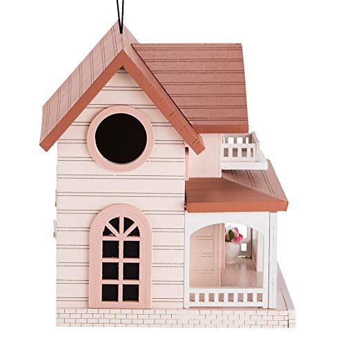 Modern Home Outdoor Wooden Birdhouse - Ocean Bungalow Red Roof #TOP4