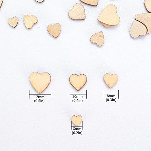 500 Pcs Wooden Hearts, Heart Wooden Discs, Unfinished Blank Wooden, Basswood Sheets Decorations for DIY Arts and Crafts, Wood Burning, Decoration