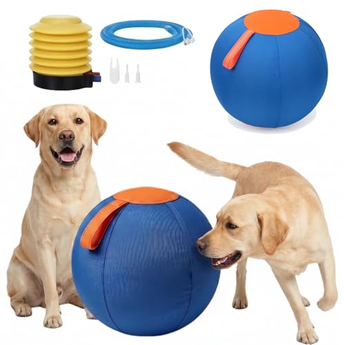 ousnogoo Ruckus Herding Ball - 2026 Upgraded 25.5 Tear-Resistant Herding Ball for Dogs Extra-Large Enrichment Ball Includes Protective Cover and Air Pump Suit All Dogs (ColorA Mini)