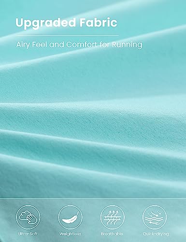 Crz Yoga High Waisted Running Shorts For Women 2.5" - Mesh Liner Quick Dry Sport Athletic Workout Shorts With Zipper Pocket Turquoise Medium #TOP4