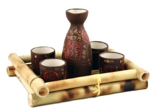 Glazed Ceramic 5 Pcs Japanese Sake Set