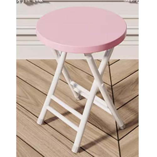 Tabouret de bar rond pliable pour petits espaces et studios roses
