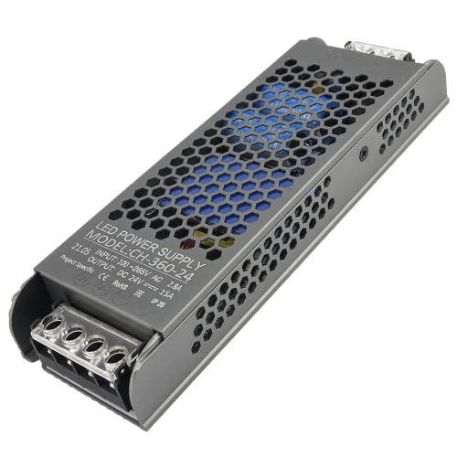 [GARANZIA]: Garanzia 2 anni NUOVA GERMANY Alimentatore Professionale 15A DC 24V Striscia Led Trasformatore Ampere Stabilizzato AC110/220V Ultra sottile (24V, 360W)