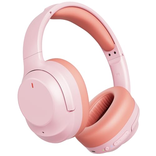 Image of Active Noise Cancelling Headphones, Upgraded Wireless Bluetooth Headphones Over Ear with ENC Mic, HiFi Stereo Deep Bass, Noise Canceling Headphones Lightweight, BT 5.4, for Travel /Office /Home, Pcs