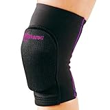 D&M 膝サポーター バレーボール用 10mmパッド 通気性 吸汗速乾 大人用 1個入 日本製 黒 パープル Mサイズ ユニセックス サポート 衝撃吸収 高伸縮 D-812 ディファンク トリコットニー JVA公認