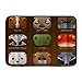 AoLismini Tapis de Bain Tapis, Visage App icône Cheval ornithorynque Grenouille Varan Hermine Capybara Fourmilier, Tapis de décoration de Salle de Bain en Peluche avec Support antidérapant