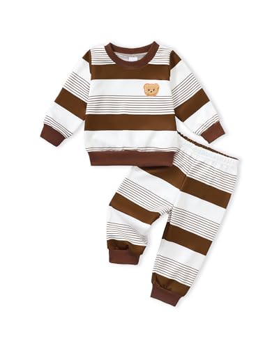 Image of NZRVAWS Toddler Baby Boy Clothes Infant Fall Winter Outfit Long Sleeve Pant Top Set 2Pcs Sweatshirt 0 Month-3 Years