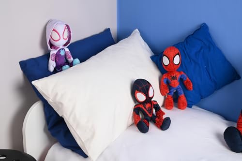 Simba 6315875810X06-Disney Marvel Spidey, 25cm Plüschfigur mit Glow in The Dark Augen, Spiderman Filmfigur, Plüschspielzeug, Spinne, Comic Figur, Superheld, ab den ersten Lebensmonaten geeignet