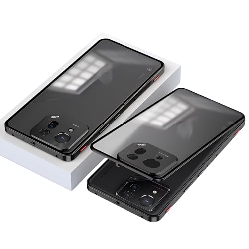 Akaraviku Rog phone 8�p�o���p�[ �A���~ ������ �N���A�w�ʃp�l���t �J���������Y�ی� ���O�t�H��8�p�P�[�X �����t���[�� �ϏՌ� Rog phone 8 pro�p���^���J�o�[(�u���b�N)