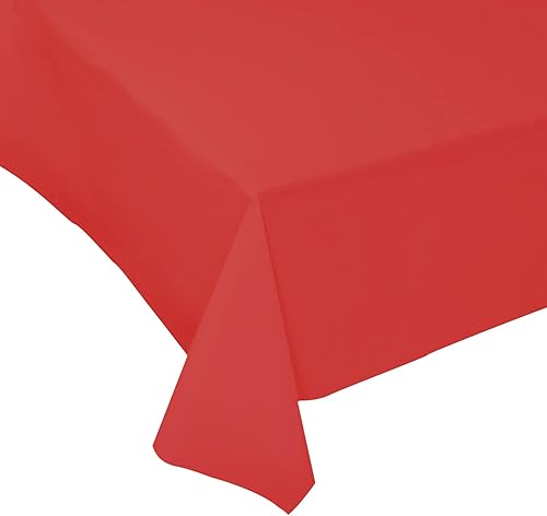 Miniatura 3 de Paquete de 6 manteles de plástico desechables de alta calidad de 54 x 108 pulgadas, manteles desechables para mesas de 6 a 8 pies, fiestas