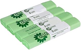 8 Litre x 100 Bags All-Green Compostable Kitchen Caddy Liner - Food Waste Bin Liners - EN 13432-8L Bags with Composting Guide