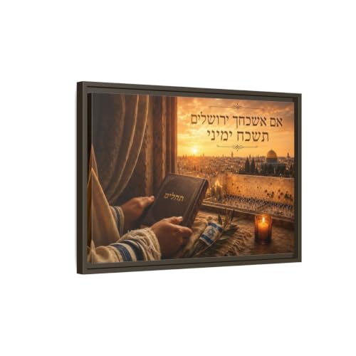 Tableau Jerusalem Always in Our Hearts toile 60x40 cm marron