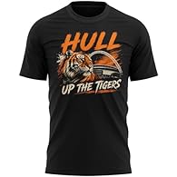 Mens Hull T Shirt with Up The Tigers stadium design for match days, football trips and black amber supporter wear. Great For Yorkshire Football Supporters During Play Offs Match Days And Sports Events Regular unisex fit mens t shirt - Printed in the ...