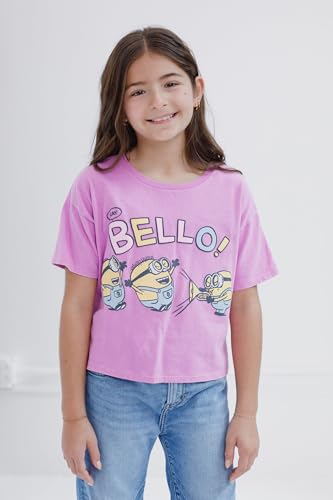 Minions Girls Boxy Drop Shoulder T-Shirt Little Kid to Big Kid Sizes (4-14-16)2