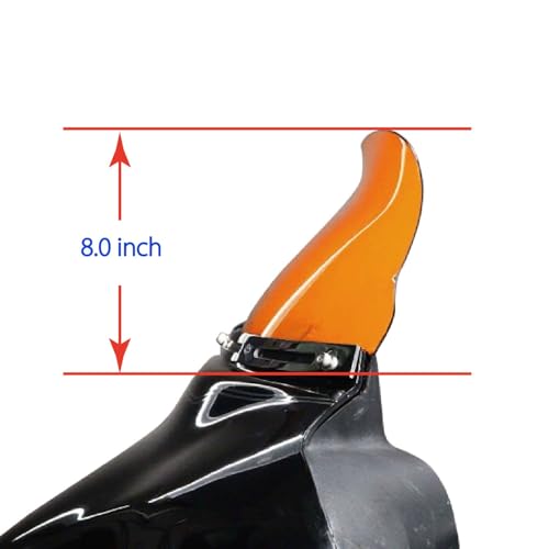 POWER JAMES 8.0 inch Sunset Orange Acrylic PMMA Windshield Compatible with Harley Davidson Electra Glide, Street Glide, Ultra Limited, Trike Models 1996-2013 (ORANGE) by POWER JAMES - Image 3