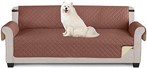 TAOCOCO Sofa Covers 100% Waterproof Sofa Slipcovers 3 Seater,Non Slip Cover for Kids/Dogs/Pets,Washable Sofa Protector with Elastic Strap(Dark Blue,UPDATE of Cloth)