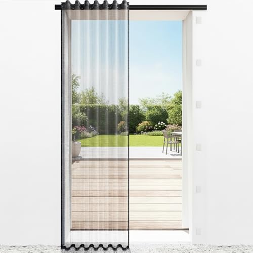 Magnetic Screen Door with Sliding Track, Retractable Sliding Screen Door, Fits Door Size 32 x 80 Inch, Smooth Sliding, Retractable Door Screen for Front Back Patio Single French Doors by Tonho Dawnhawk - Used condition - US$22.99