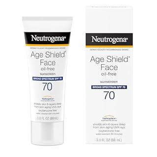 Neutrogena Age Shield Face Oil-Free Sunscreen Lotion with Broad Spectrum SPF 70, Non-Comedogenic Moisturizing Sunscreen to Help Prevent Signs of Aging, PABA-Free, 3 fl. oz.