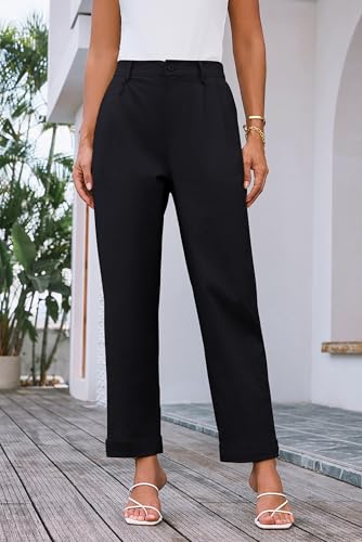 GRACE KARIN Women High Waisted Business Casual Pants Dressy Cuffed Work Office Trouser Slacks with Pockets2
