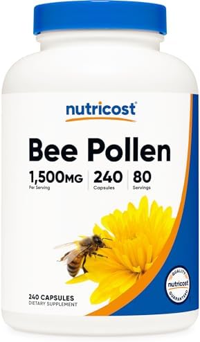 Nutricost Bee Pollen (240 Capsules, 80 Servings) (1,500MG Per Serving) - Non-GMO, GMP Compliant