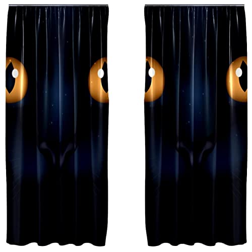 Renueva tu sala sin obras con este juego de cortinas de gato espeluznante de Halloween 2