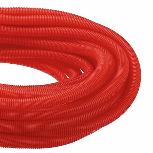 DMiotech 100ft Wire Loom Split Tubing 1 Inch(25.4mm) ID Red