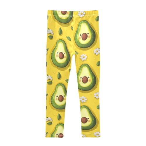 Cute Avocado Girls Leggings,Workout Leggings for Girls Toddler Athletic Legging Size for 3-10T2