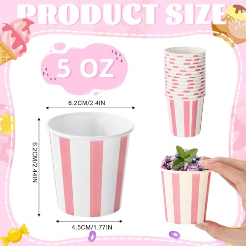 Image of Zeyune 500 Pieces 4.5 oz Ice Cream Cups Disposable Bulk Ice Cream Bowls Yogurt Dessert Cups Disposable Soup Bowls for Snack Hot or Cold Food, Wedding Baby Shower Birthday Party Supplies, 10 Colors