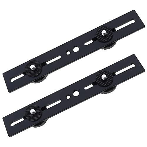 Micro Traders 2Pcs Dual Flash Camera Bracket Replacement 2 Flash Holder Bracket Camera Light Bracket with 1/4 Screw Accessories for DSLR Camera LED Light