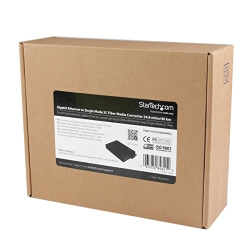 Image of StarTech Gigabit Ethernet Single Mode Fiber Media Converter, 1000Mbps, TAA | ET91000SM402