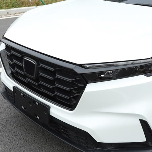 Image of Car Accessories Exterior Front Bumper Engine Lid Grill Grille cover Trim Compatible with Honda CR-V CRV 2023 2024 2025 2026 (Glossy Black) 3PCS ABS