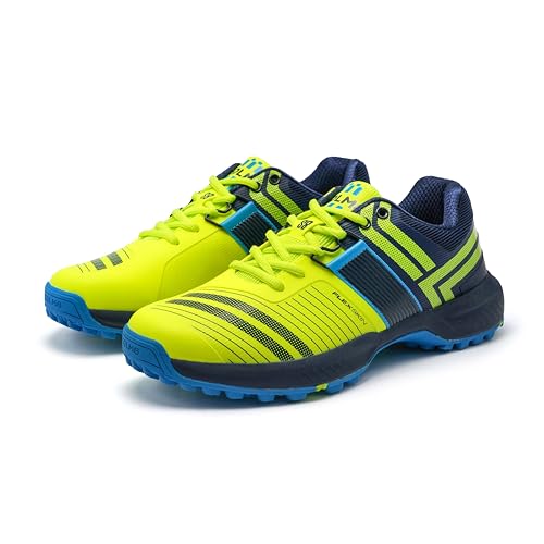 Image of SOLM8 S8 Cricket Shoes with Rubber Spikes - Performance Cleats for Men on Outdoor Turf /Grass, Featuring Wide Toe, Speed-Fit Lacing and New Gel Cushioned Insole